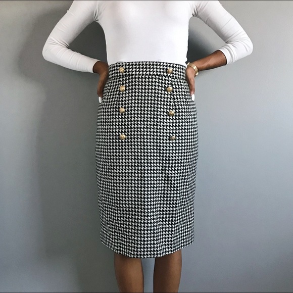 Midi Houndstooth Vintage Skirt 🖤 - Picture 2 of 8